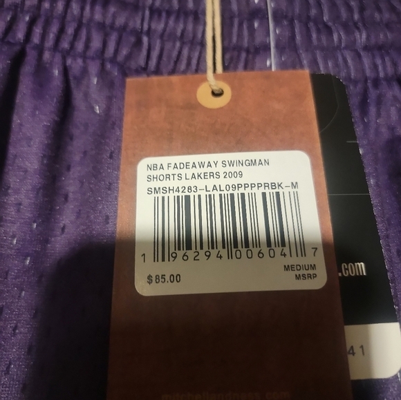 Mitchell & Ness LA Lakers 2009 Fadeaway Swingman Men’s Basketball Shorts Size M - Picture 4 of 8